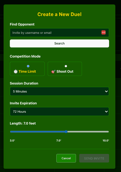 Duel Creation Modal with Settings